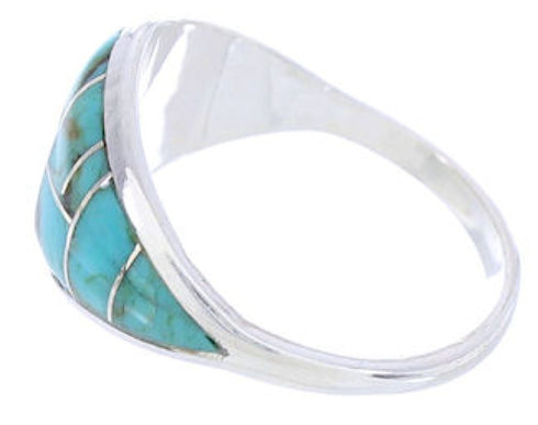Southwestern Turquoise Silver Ring Size 6-1/4 GS74068